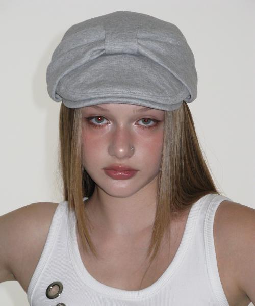 리본 헌팅캡_그레이