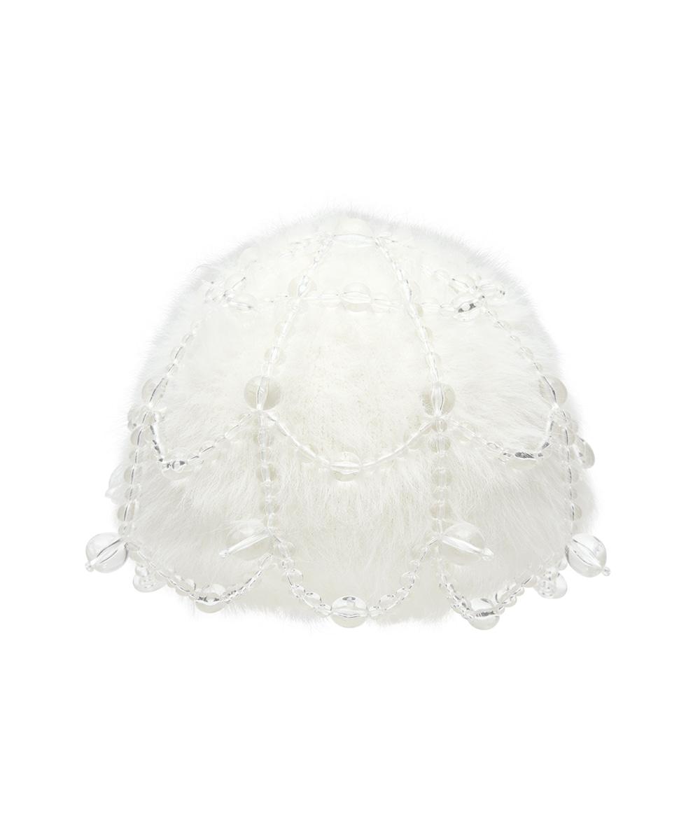 [X SUSAN FANG] FURRY BUBBLE HAT - WHITE