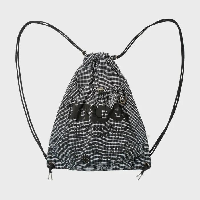 DD check symbol gym sack string bag (CHK BLACK)