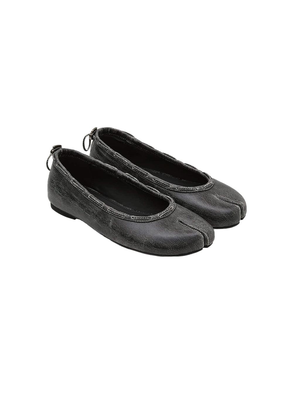 Leather String Flat  (Vintage Black)