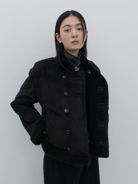 DOUBLE-BUTTON SHORT MUSTANG / BLACK