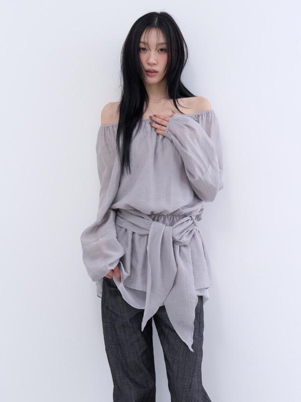 wrap square blouse ops