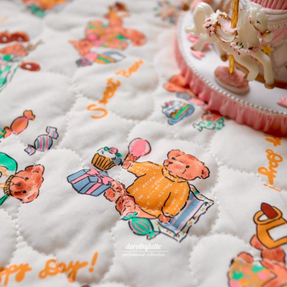 해피데이 곰돌이 원단  // 3온스 누빔(안감 보드레 처리), 40수 면원단