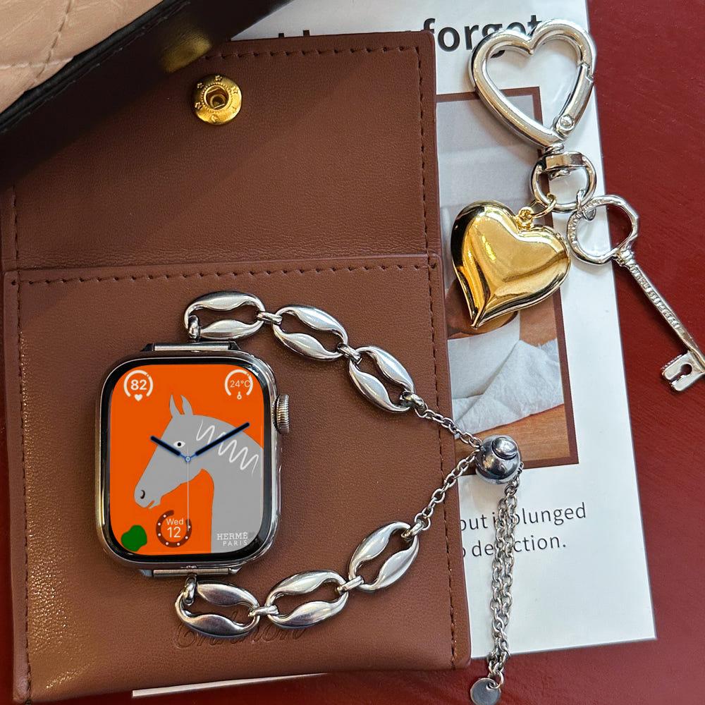 실버 메탈 시계줄 시크 고급스러운 애플워치 스트랩