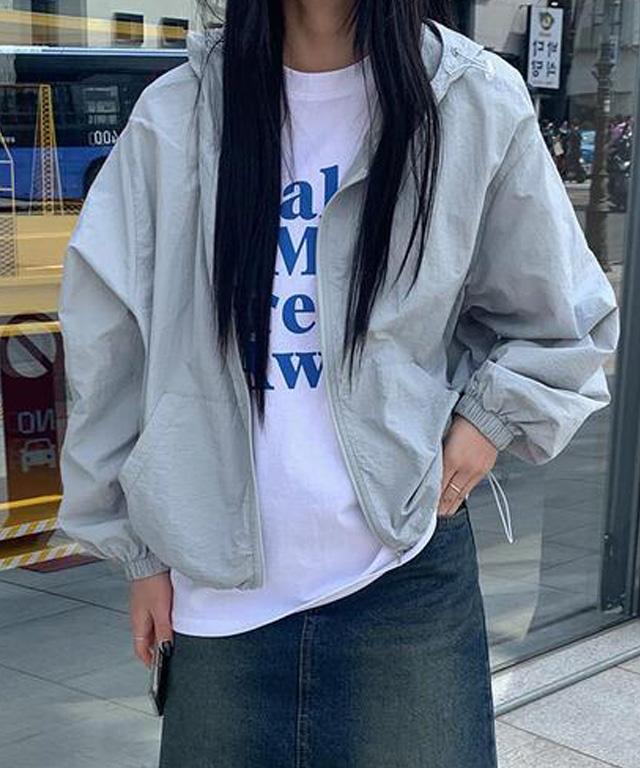 데일리쥬 [무료배송] 레이키 나일론 바람막이 후드 점퍼