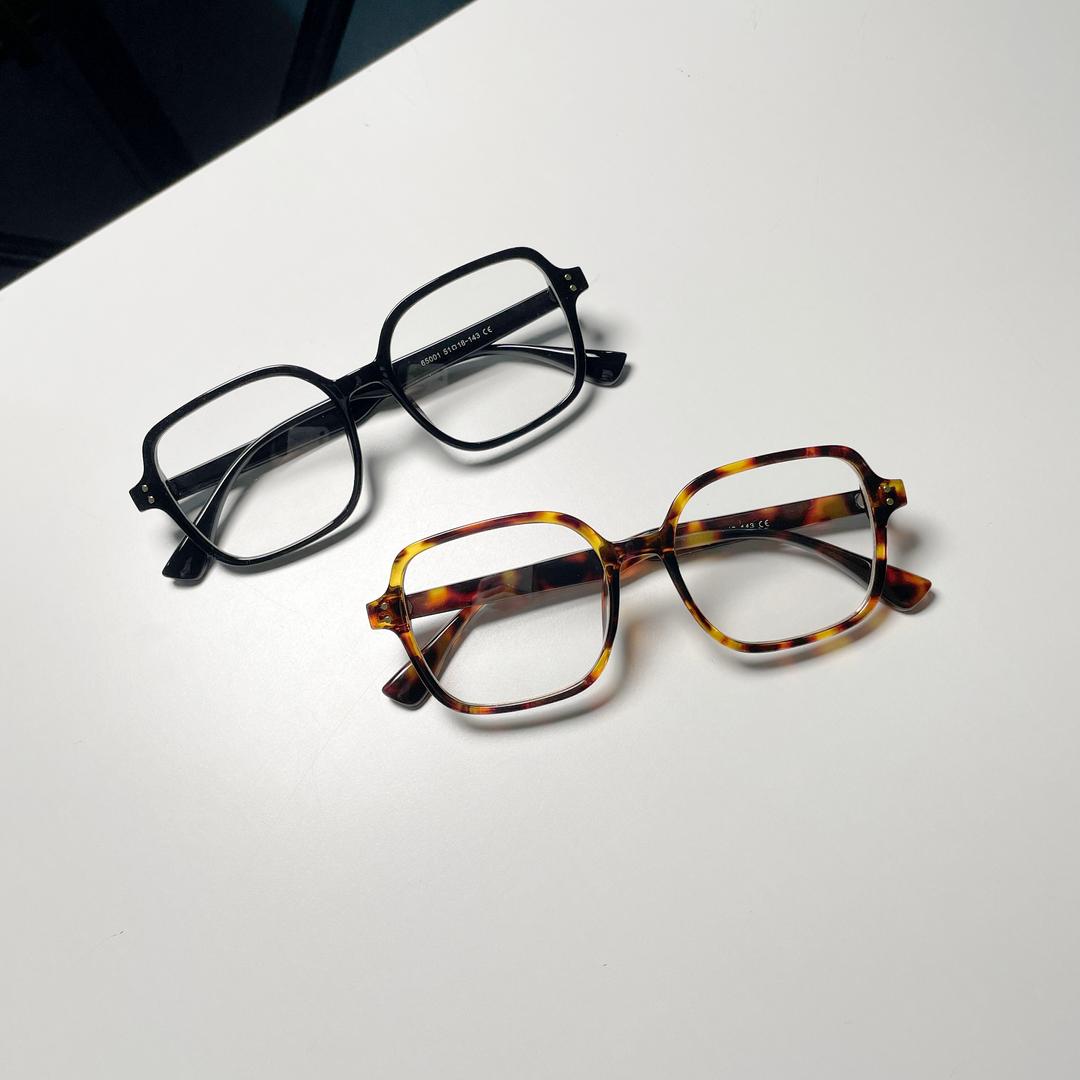 안경천재 오버사이즈 빅 스퀘어 호피 블랙 안경테