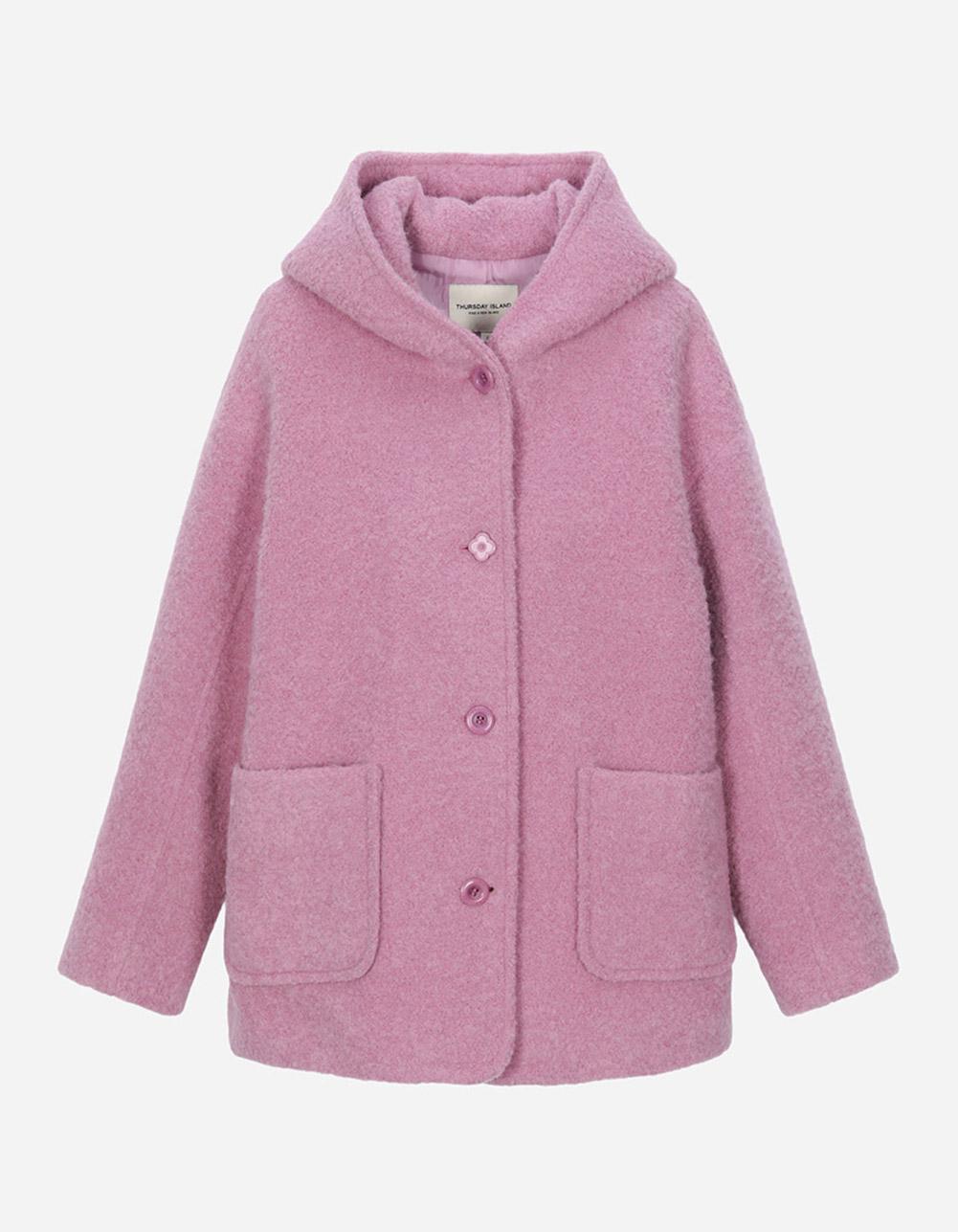 [Thursday Island]_T258MCT232W_포인트 단추 후드형 코트