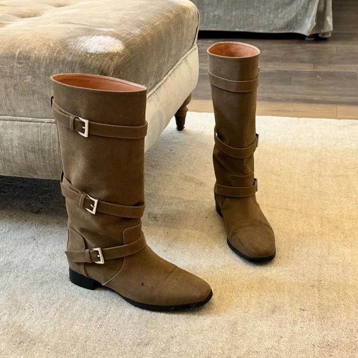 Long Brooklynn Buckle Boots - 3Color