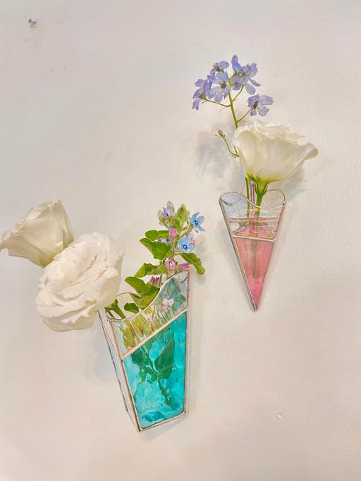 스테인드글라스 화병 _ 인테리어 벽걸이 타입 (수경식물