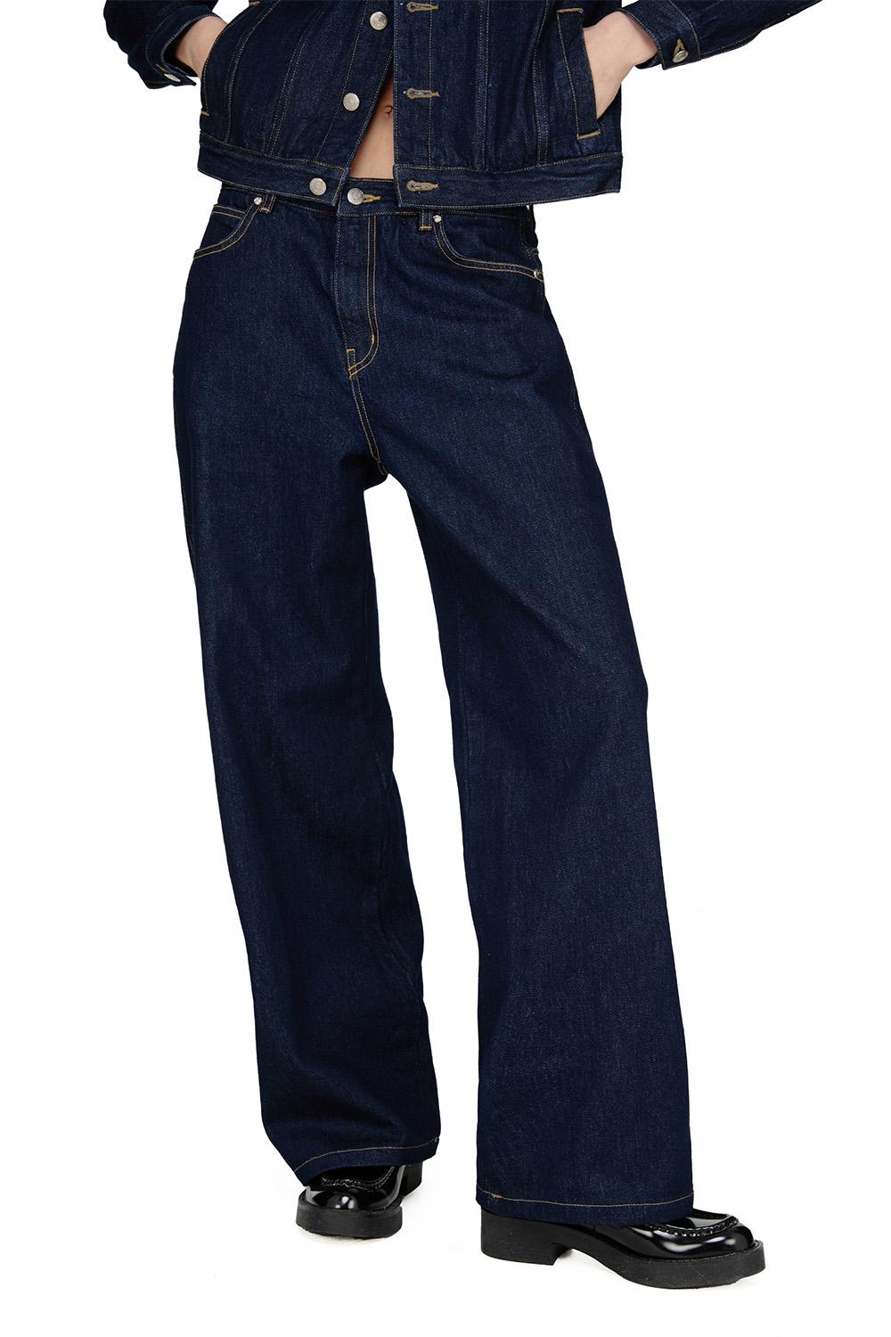 Low-Rise Denim Pants, INDIGO