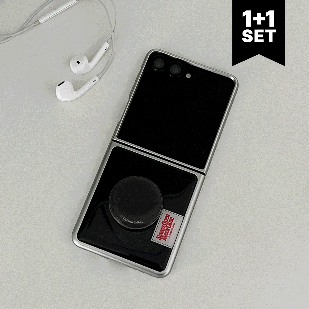 [1+1set] 베이직 컬러 라벨 [Z플립 실버 범퍼케이스+에폭시톡] 맥세이프 선택