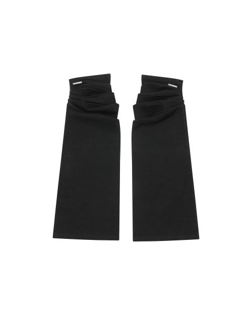 Shirring knit leg warmer BLACK