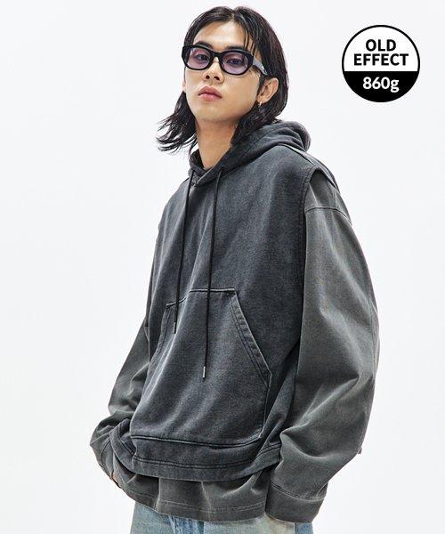 Shadow Effect hood vest-washed black-