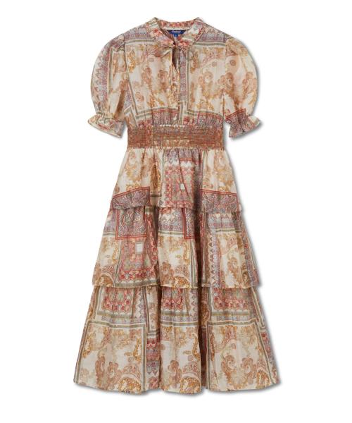 반팔 웨이스트 자수 스모킹 캉캉원피스 레드_FS2WS10F