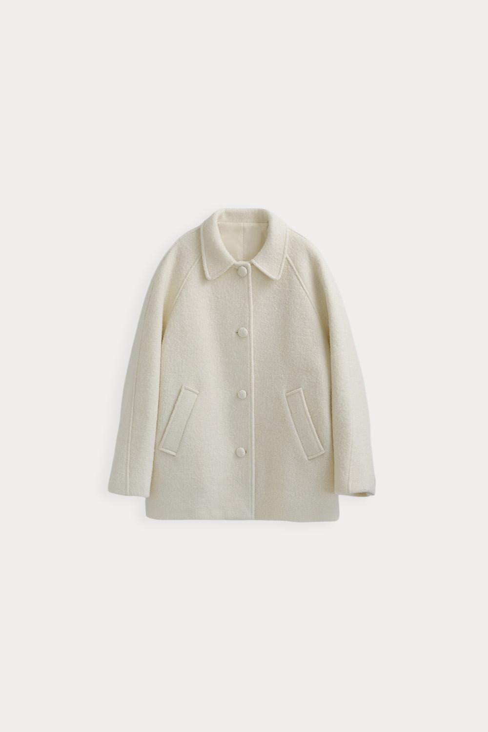 엔케이스 레글런 울 하프 코트_Cream