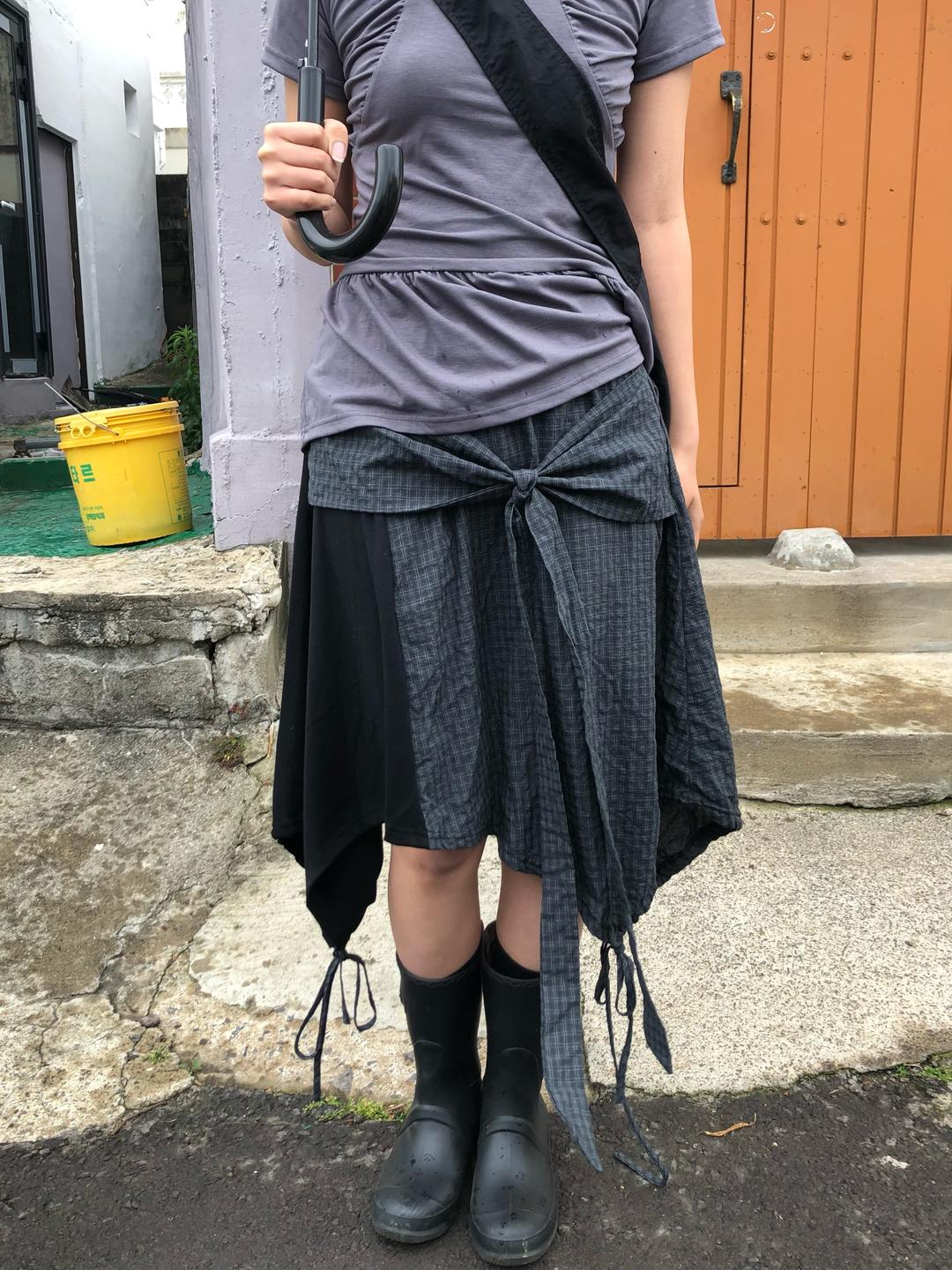 Check Ribbon Skirt