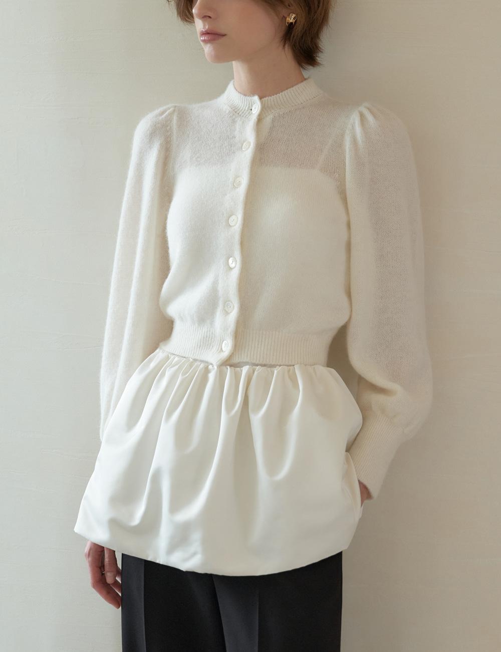 Flowy Volume Tute Skirt (Cream)