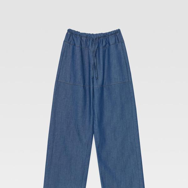 Denim Drawstring Pants (blue)
