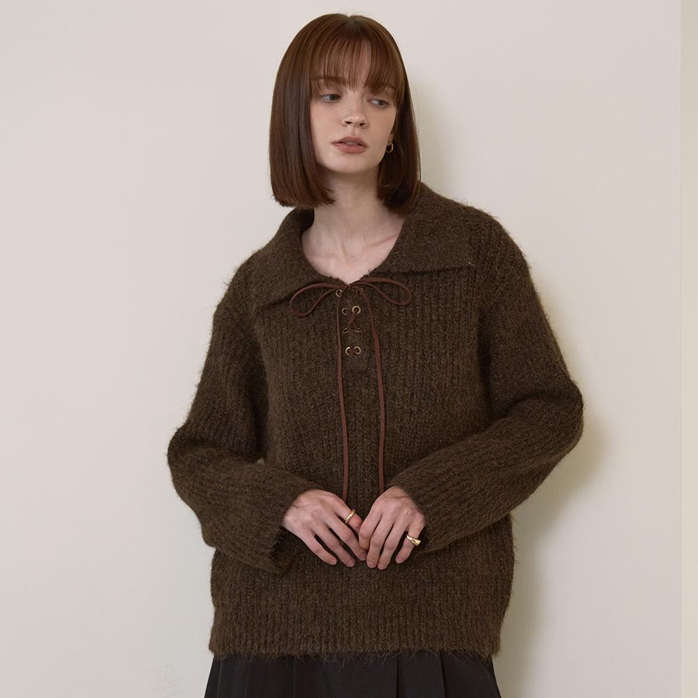 이사베이 [24 신상] 카라넥 아일렛 오버핏 풀오버 (VJUCY2974)