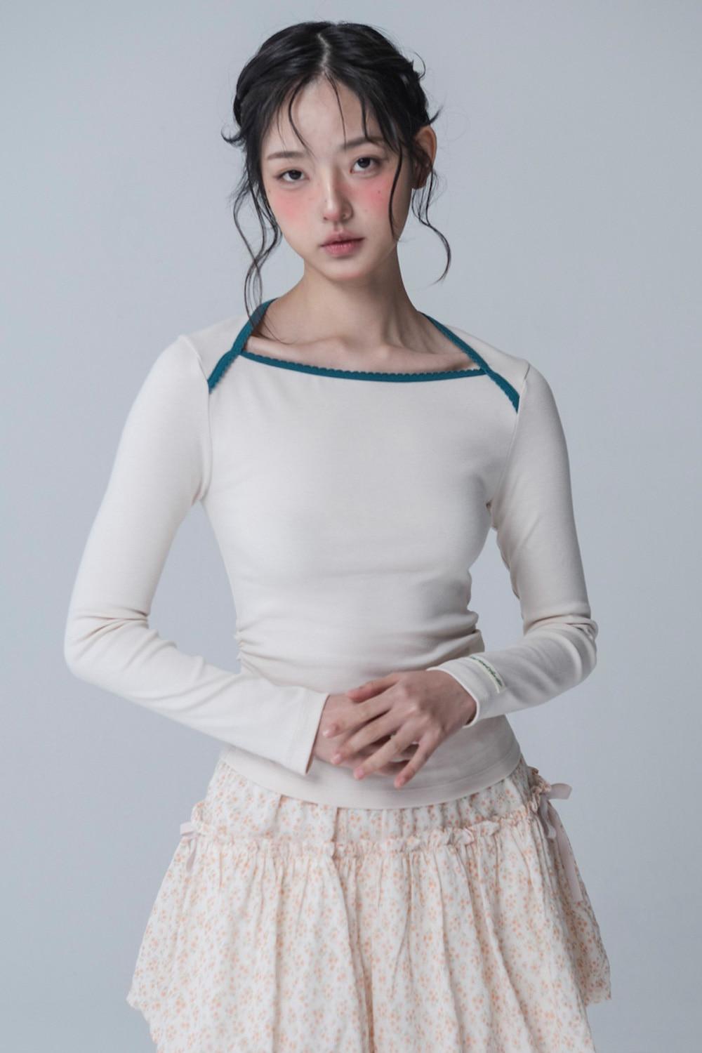 BOATLINE PINCOAT SLIM TSHIRT_LIGHT BEIGE