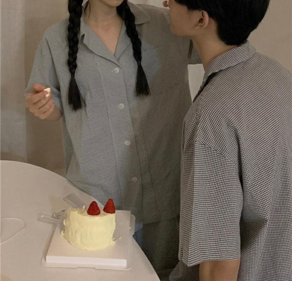 (당일출고,주머니O) 애니버서리 체크 커플 파자마세트 가볍고 시원한 순면 여름잠옷