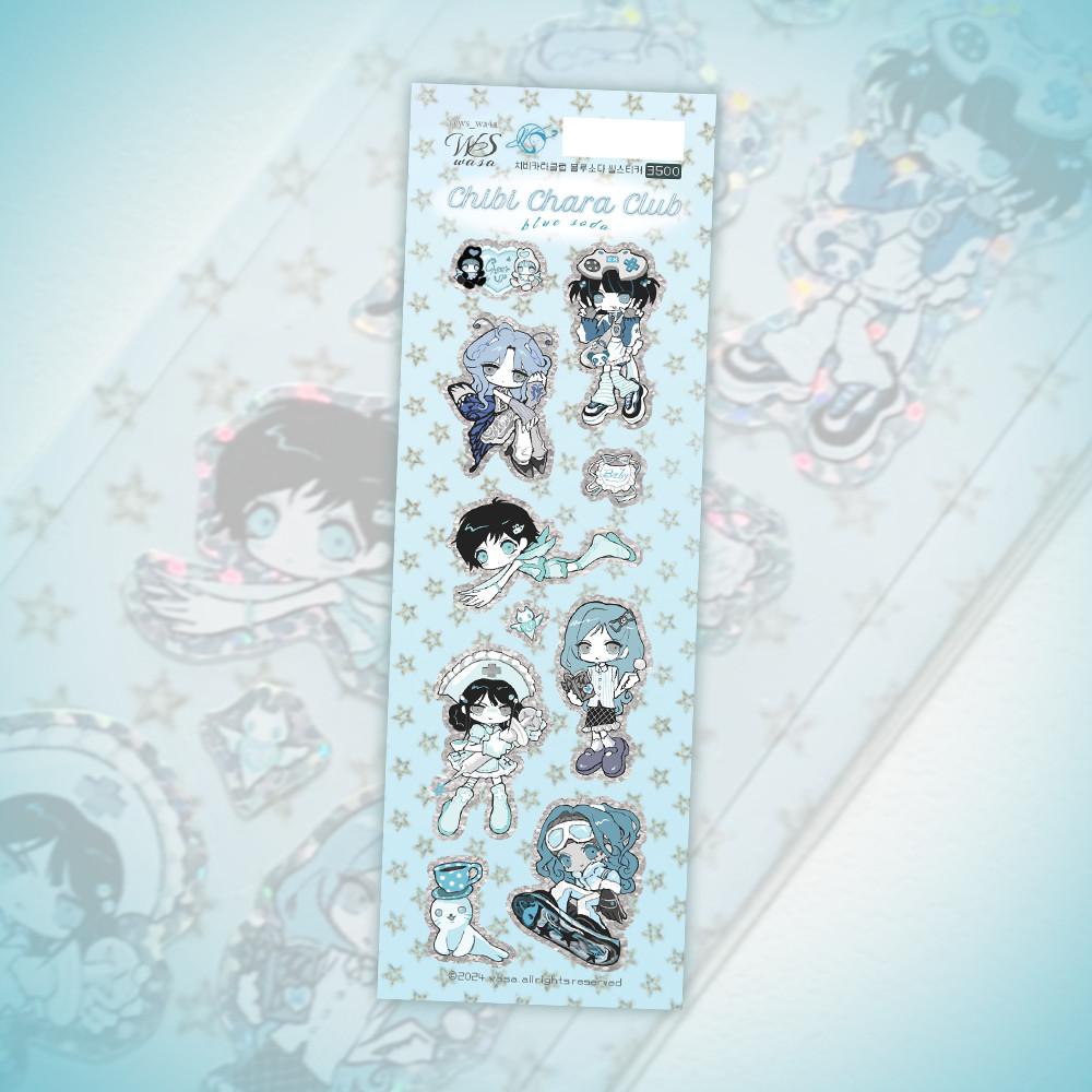 [wasa] 치비캬라 클럽 블루소다 ver. 스티커