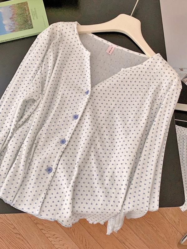 블루하트 긴팔 상하세트 파자마 잠옷