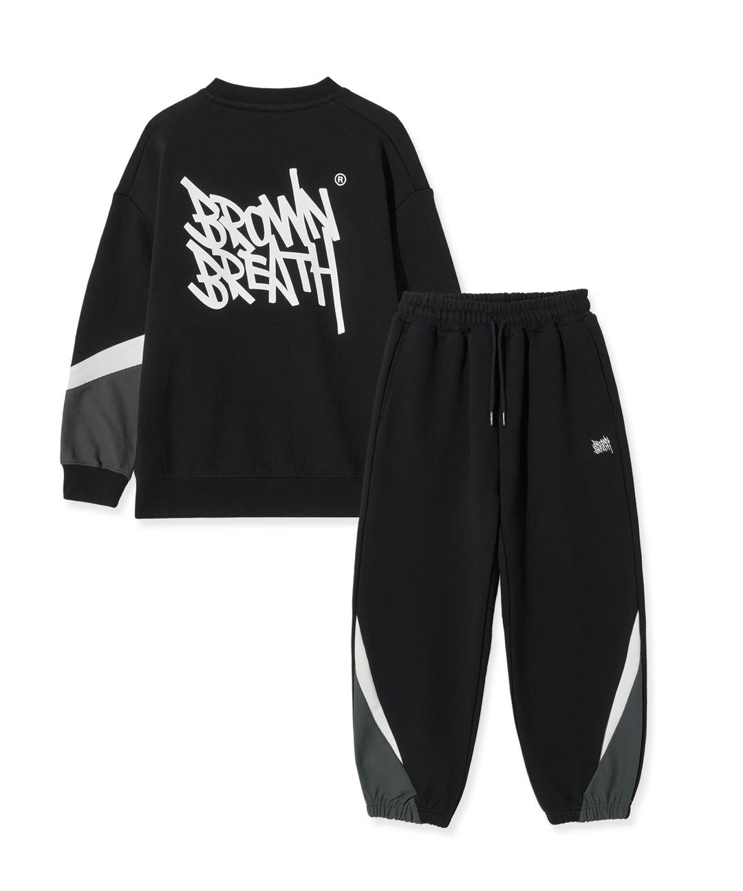 KIDS TAG COLOR BLOCK CREWNECK SETUP- BLACK