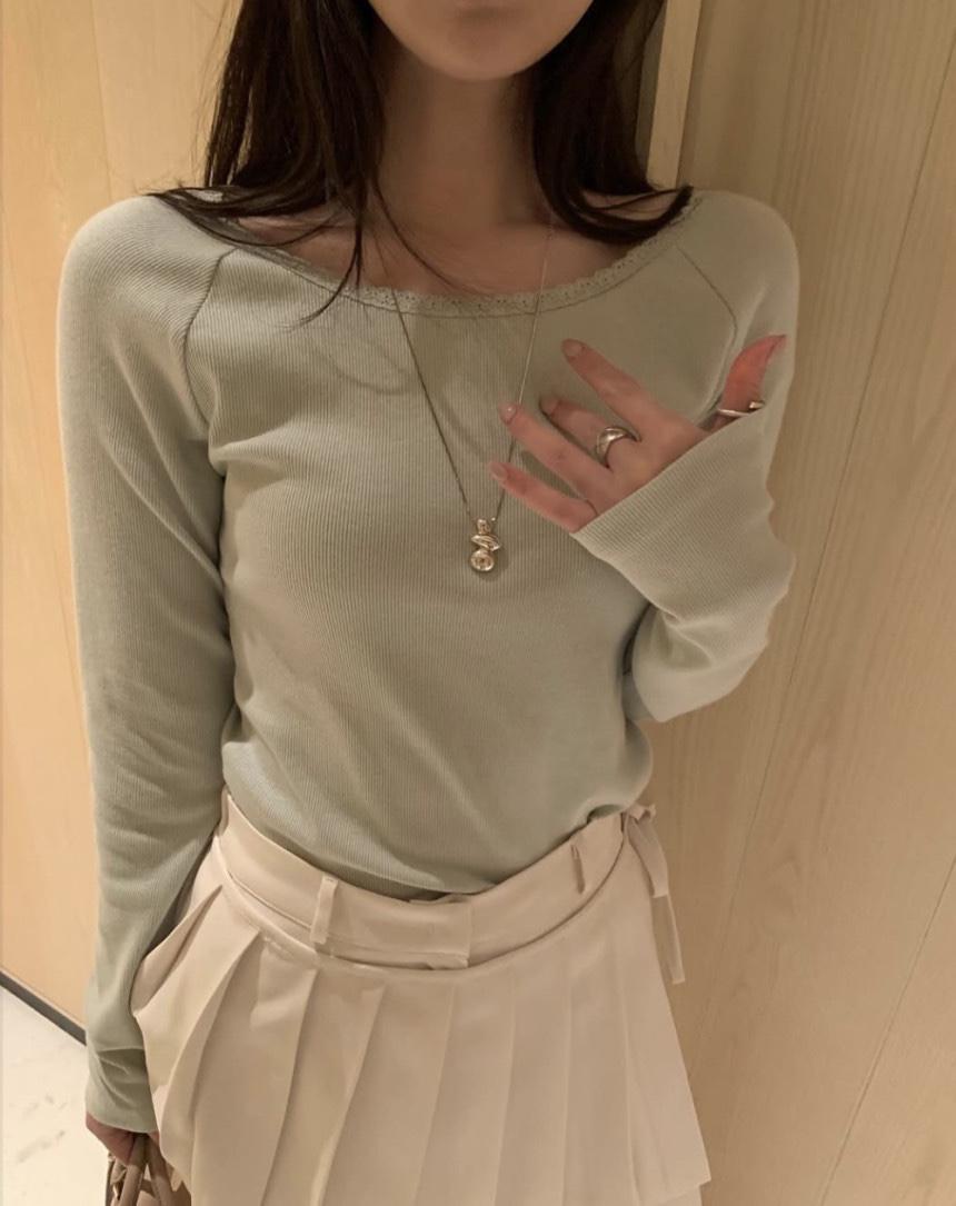 히스 (그레이당일) 포스터 멜로레이스 티셔츠 포인트 코튼 모달 라운드 이너 긴팔티 (5C)