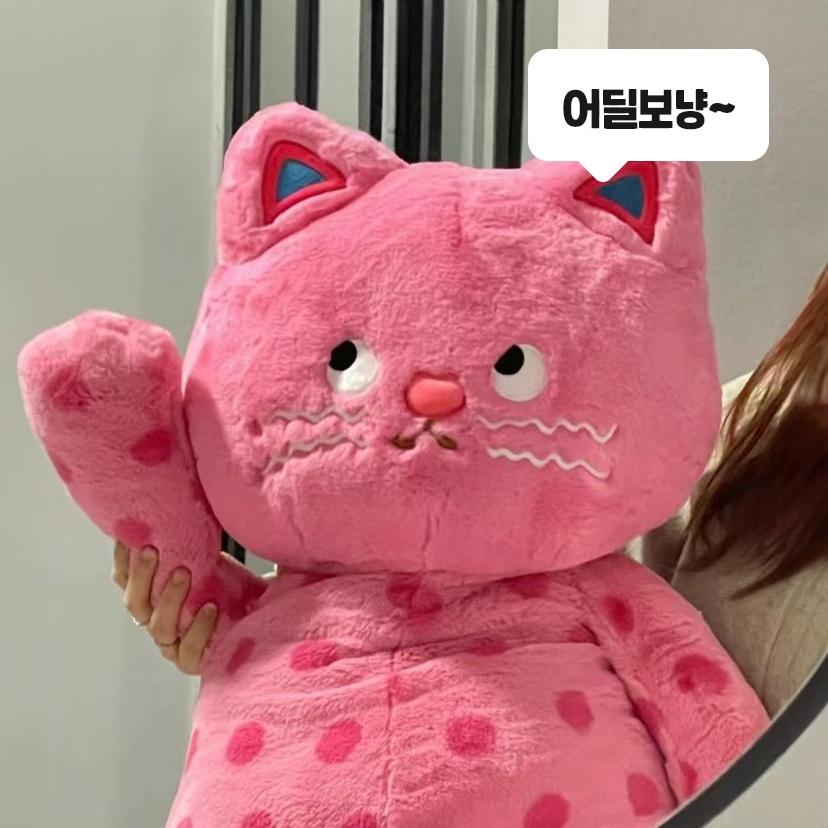 bookaz 눈치보냥 키치 고양이 필로우 수면 인형 베개 쿠션