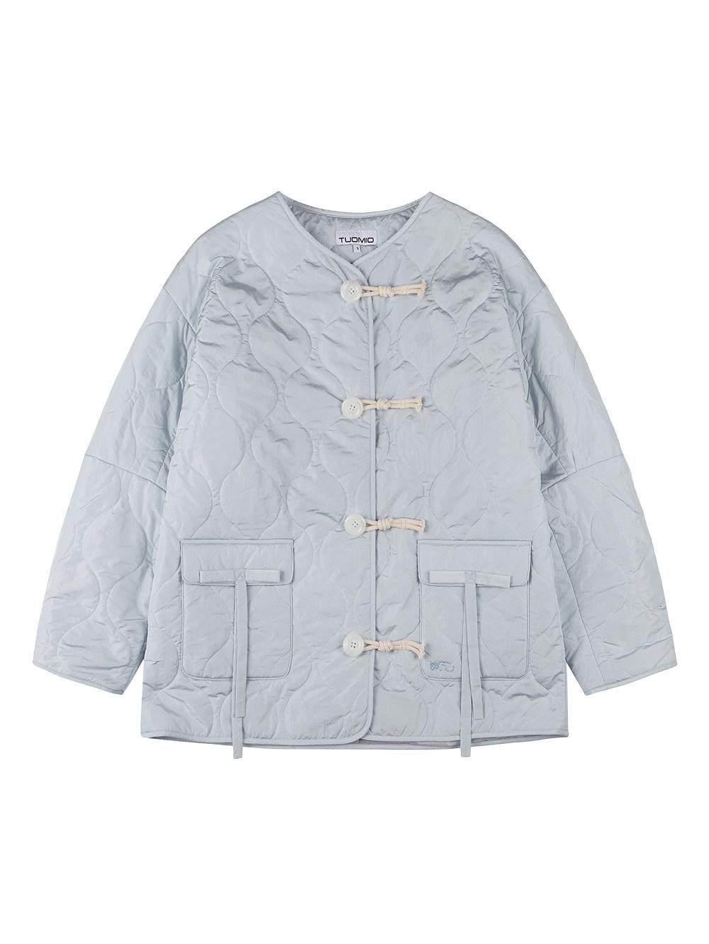 [09/29 예약 배송] RIBBON QUILTED JACKET [LIGHT GREY]