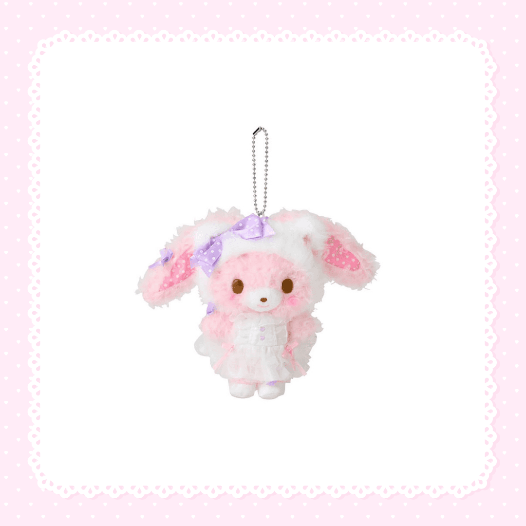 [산리오] 시로네코 발레리나 시리즈 봉봉리본 마스코트 인형 키홀더