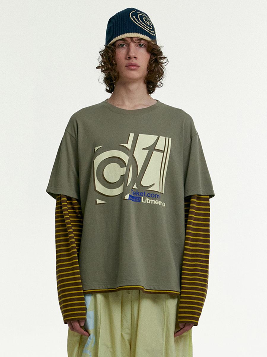 Stress Fix Layered L/S Tee Khaki Beige