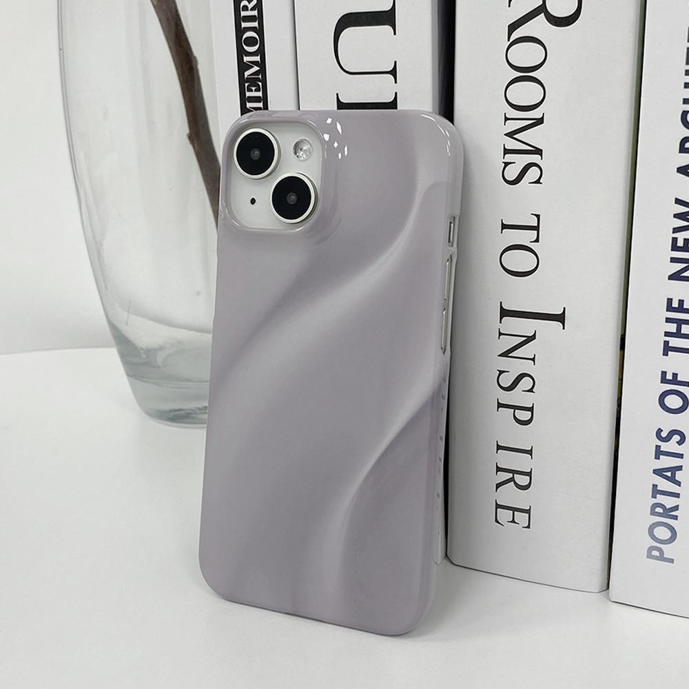 속담 / light purple wave silhouette 라이트 퍼플 웨이브 실루엣 유광하드 아이폰15 케이스