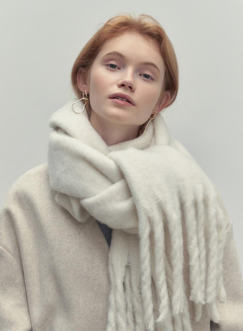 FIRST LABEL BOLD MUFFLER_WHITE