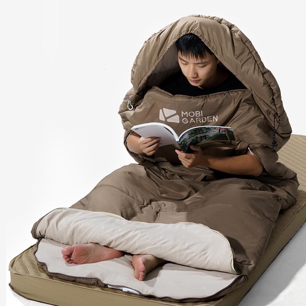 모비가든 2023 폭이넓어 편한 1인용 캠핑침낭 간절기용