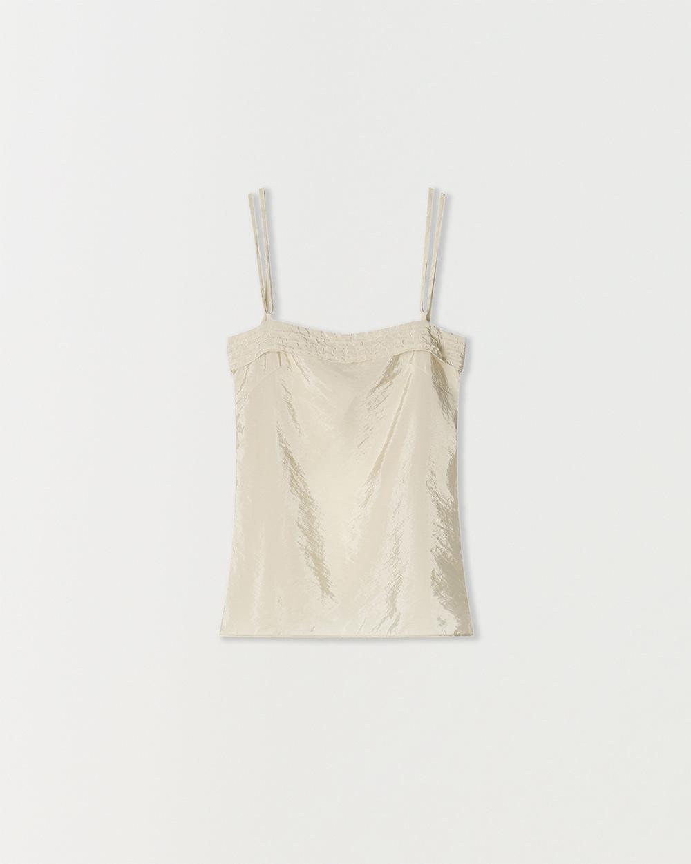 shine sleeveless blouse BEIGE
