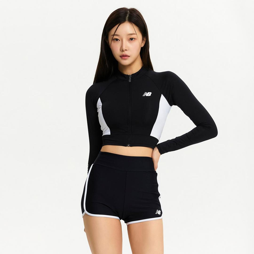 WOMEN 워터 크롭 집업 래쉬가드
