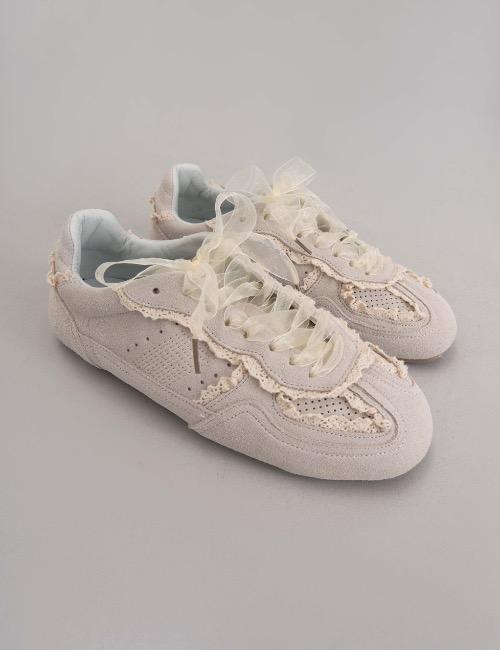 [ real leather ] soft lace strap sneakers