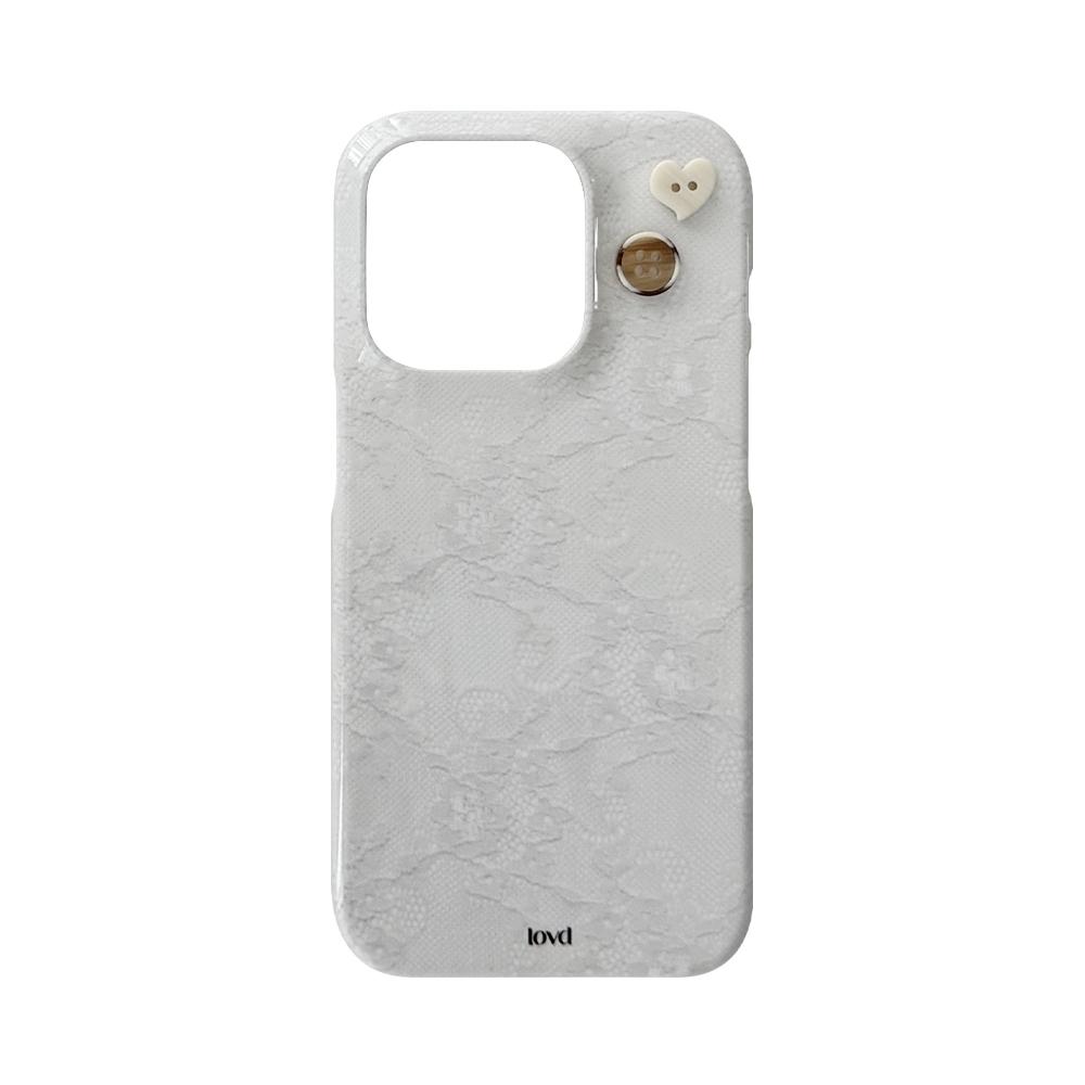 VINTAGE BUTTON LACE PHONE CASE (glossy hard)