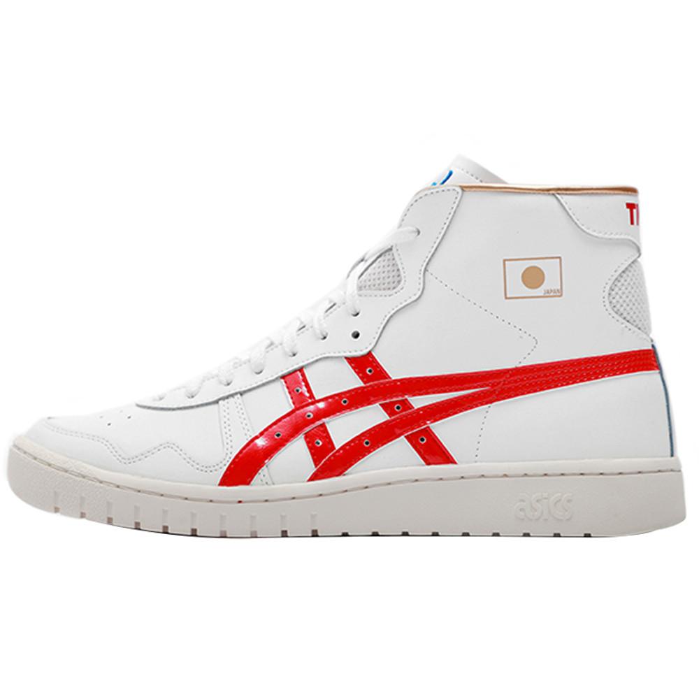 아식스 Japan L 레트로 화이트 레드 하이탑 남녀공용 농구화 1203A138-100