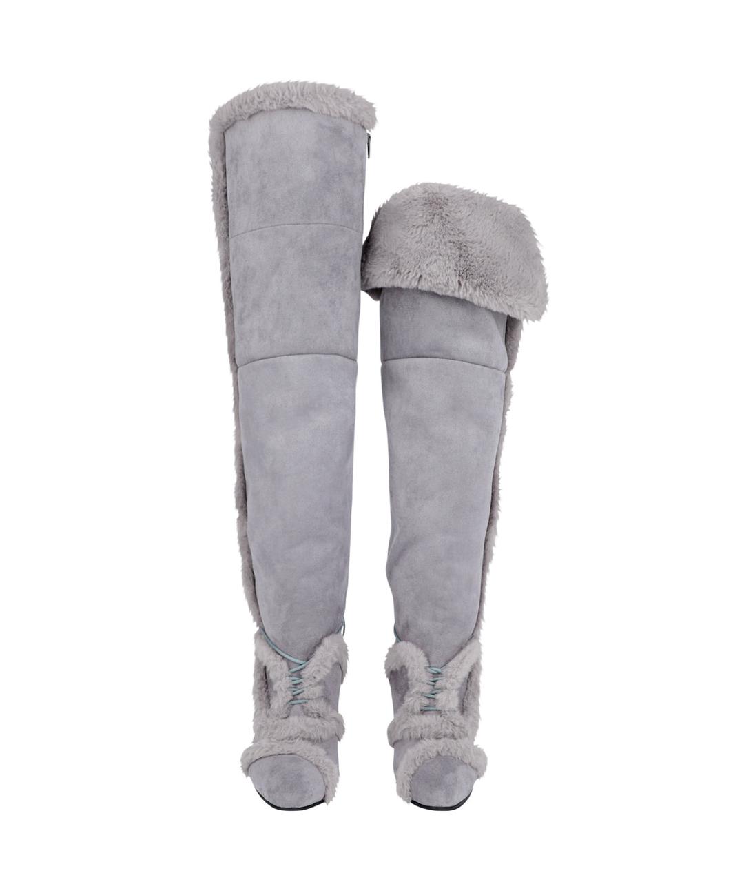 [10월 말 순차배송] Asym Shearling Wedge Boot / Grey