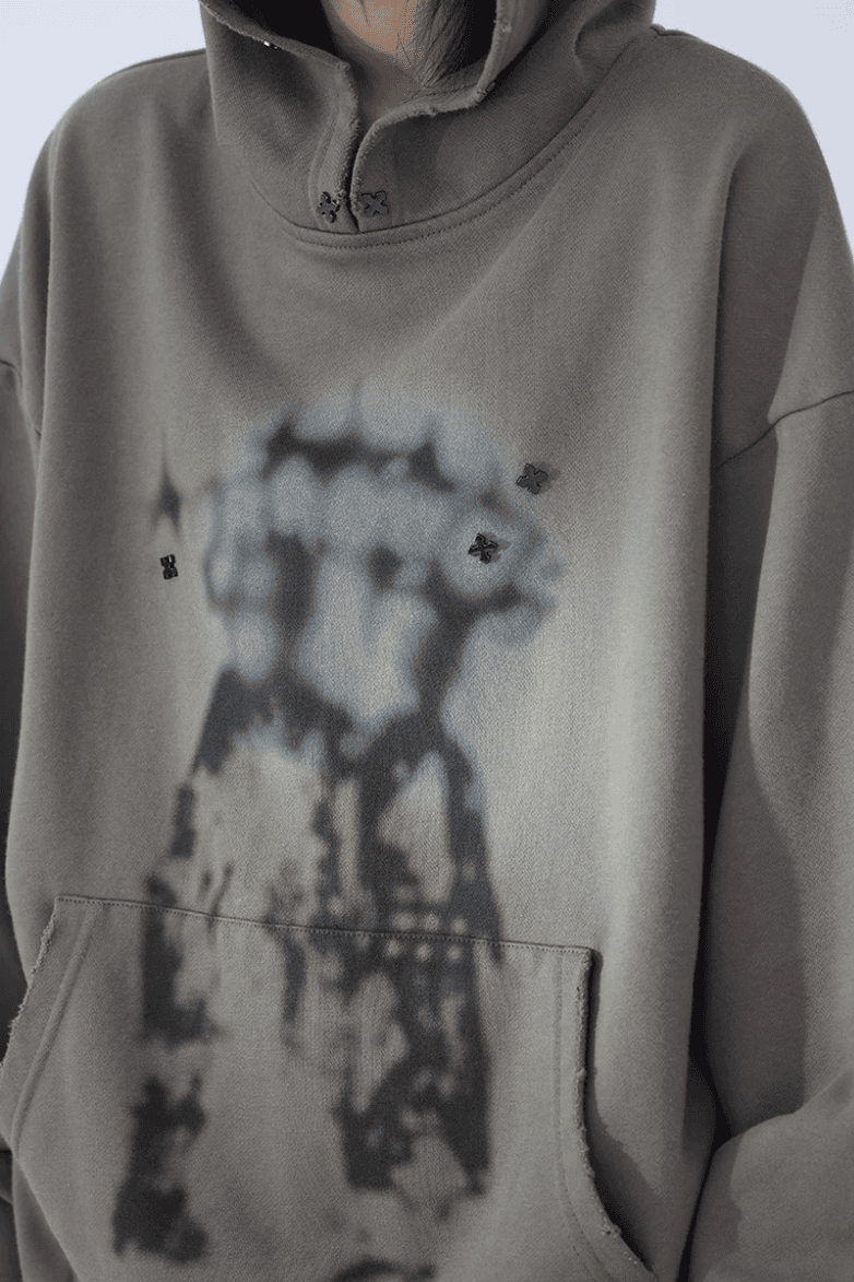 ✦stud printing hoodie
