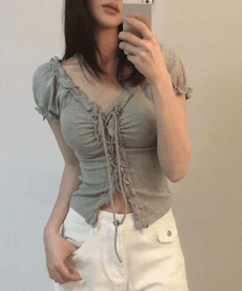 [발레코어/오프숄더가능] 하루 시루 퍼프 반팔티 2color