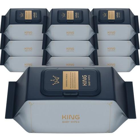 킹 더 도톰한 골드블루 저자극 엠보싱 아기물티슈 캡형 86평량, 70개입, 10개 - 물티슈/건티슈 | 쿠팡
