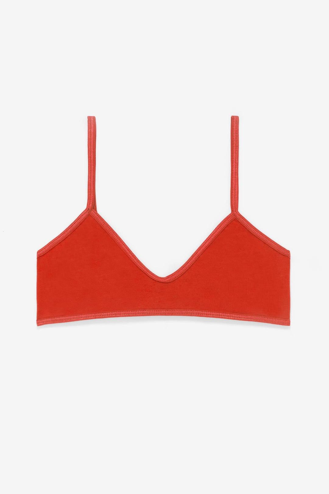 8391 - Spaghetti Bralette - Red Orange / XS