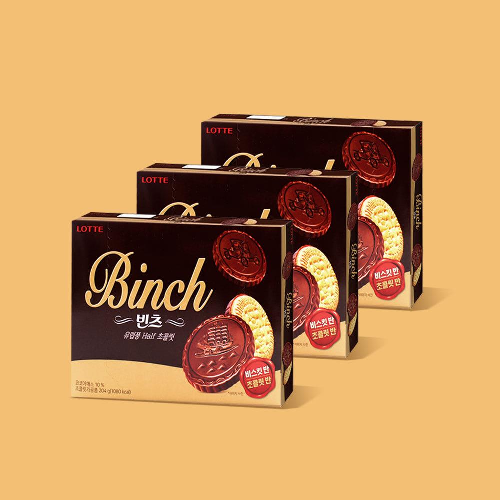 롯데제과 빈츠 204g x 3개 / 초코 비스킷