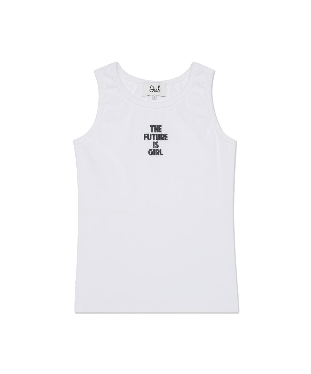 SLOGAN LOGO SLEEVELESS TOP white