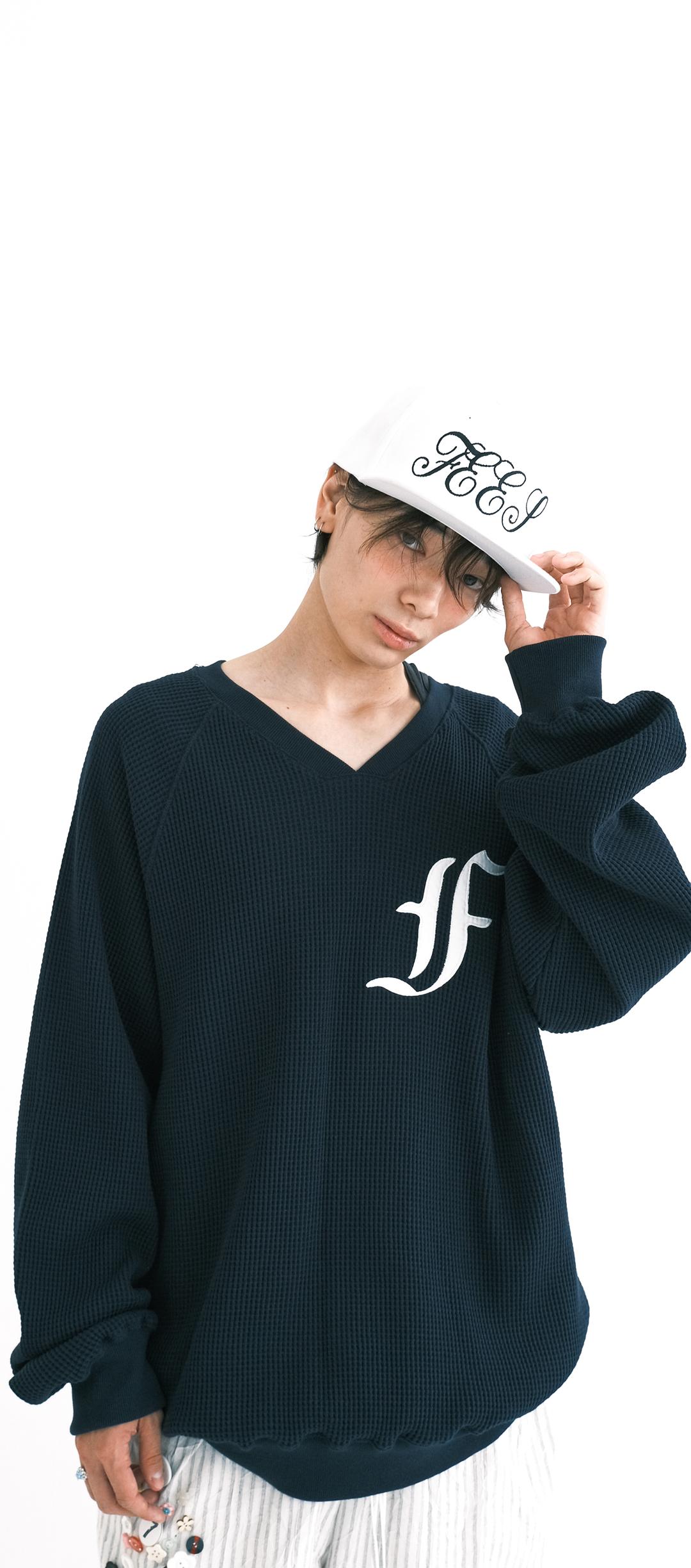22차★[F.E.E.S] waffle boxy MTM (navy)