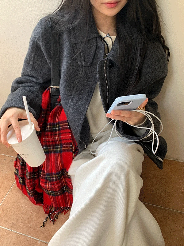 [울100🔥/차콜인기🏆] 아워타임 소프트 핸드메이드 울 자켓